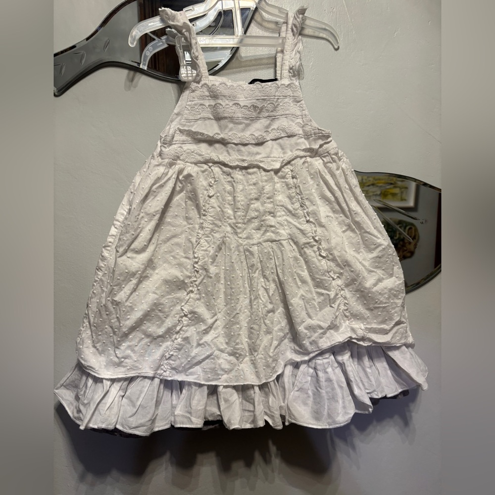 Calvin Klein white linen layered dress 4T